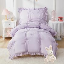 Conjunto de roupa de cama infantil Wowelife Princess 4 peças roxo