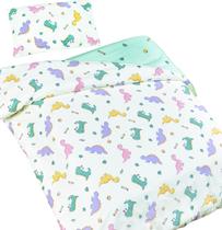 Conjunto de roupa de cama J-pinno Dinosaur Cartoon Cotton 120x150 cm