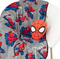 Conjunto de roupa de cama Jay Franco Spiderman Nogginz Throw 102x127cm Conjunto de roupa de cama Jay Franco Spiderman Nogginz Throw 102x127cm