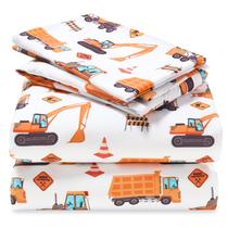 Conjunto de roupa de cama Joiedomi Full 4 unidades com estampa de construção em microfibra