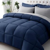 Conjunto de roupa de cama JOLLYVOGUE Queen 7Pc Down Alternative Navy Conjunto de roupa de cama JOLLYVOGUE Queen 7Pc Down Alternative Navy