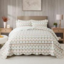 Conjunto de roupa de cama king size HoneiLife Floral de 3 peças, 244 x 269 cm Conjunto de roupa de cama king size HoneiLife Floral de 3 peças, 244 x 269 cm