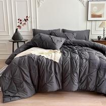 Conjunto de roupa de cama Maple&Stone Queen, 7 peças de edredom cinza