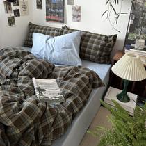 Conjunto de Roupa de Cama mixinni Queen Xadrez Buffalo Algodão 3 Peças Conjunto de Roupa de Cama mixinni Queen Xadrez Buffalo Algodão 3 Peças