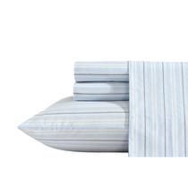 Conjunto de roupa de cama Nautica Cotton Percale Camp Stripe Blue Twin Conjunto de roupa de cama Nautica Cotton Percale Camp Stripe Blue Twin