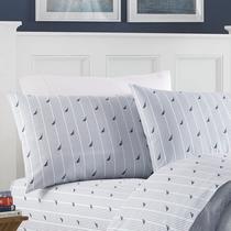 Conjunto de roupa de cama Nautica Full Sheets Cotton Percale Audley Stripe