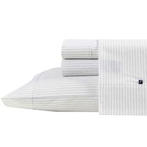 Conjunto de roupa de cama Nautica Queen Sheets 100% algodão cinza percal