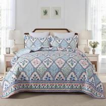 Conjunto de Roupa de Cama NEWLAKE King Floral Reversível e Leve