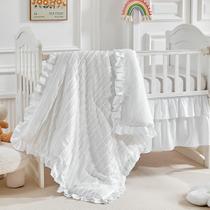 Conjunto de Roupa de Cama para Berço Flysheep - Listras Tuftadas, 3 Peças, Branco