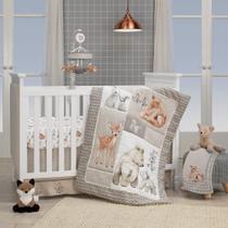 Conjunto de Roupa de Cama para Berço Lambs & Ivy Painted Forest - 4 Peças - Cinza Conjunto de Roupa de Cama para Berço Lambs & Ivy Painted Forest - 4 Peças - Cinza