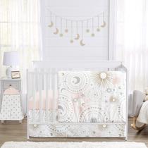 Conjunto de Roupa de Cama para Berço Sweet Jojo Designs - Rosa Blush e Estrela Dourada