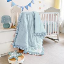 Conjunto de roupa de cama para berço Wowelife, 3 peças, azul, boho, babado Conjunto de roupa de cama para berço Wowelife, 3 peças, azul, boho, babado