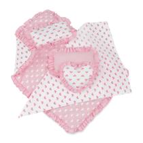 Conjunto de roupa de cama para bonecas Emily Rose Pink Heart para bonecas de 18 polegadas Conjunto de roupa de cama para bonecas Emily Rose Pink Heart para bonecas de 18 polegadas