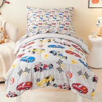 Conjunto de roupa de cama para crianças Mooreeke Soft Microfiber Race Cars