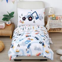 Conjunto de roupa de cama para crianças, perfemet Cars, microfibra impressa, 4 unidades
