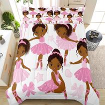 Conjunto de roupa de cama SIRDO Twin para meninas Afro-American Magic