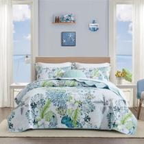 Conjunto de roupa de cama Tritard Coastal Quilt King 270x244 cm de microfibra