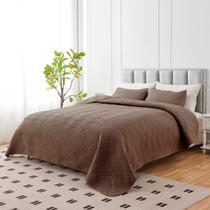 Conjunto de roupa de cama U-NICE HOME Full/Queen de 3 peças de chocolate reversível