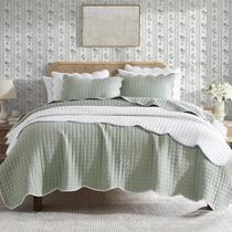 Conjunto de roupa de cama WDCOZY Sage Green Queen Size Quilt para todas as estações Conjunto de roupa de cama WDCOZY Sage Green Queen Size Quilt para todas as estações