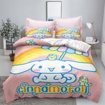 Conjunto de roupa de cama XYRXARIC Cinnamoroll 3D Print para crianças em tamanho duplo
