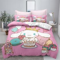 Conjunto de roupa de cama XYRXARIC Cinnamoroll 3D Print para crianças em tamanho duplo