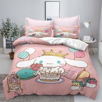 Conjunto de roupa de cama XYRXARIC Cinnamoroll 3D Print para crianças em tamanho real Conjunto de roupa de cama XYRXARIC Cinnamoroll 3D Print para crianças em tamanho real