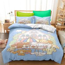 Conjunto de roupa de cama XYRXARIC Cinnamoroll, capa de edredom, 3 peças duplas