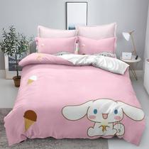Conjunto de roupa de cama XYRXARIC Cinnamoroll, edredom, capa de edredom completa