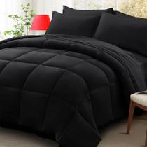 Conjunto de roupa de cama Zzlpp Full/Queen, 7 peças de edredom preto Conjunto de roupa de cama Zzlpp Full/Queen, 7 peças de edredom preto