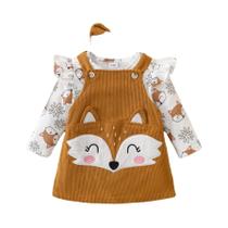 Conjunto De Roupa De Corduroy Para Bebê Menina Com Estampa De Margaridas, Macacão, Saia Bordada Em Conjunto De Roupa De Corduroy Para Bebê Menina Com Estampa De Margaridas, Macacão, Saia Bordada Em