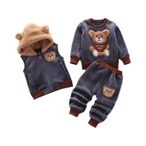 Conjunto De Roupa De Desenho Animado De Urso De Lã Para Bebês, Meninos E Meninas, Outono E Inverno, Conjunto De Roupa De Desenho Animado De Urso De Lã Para Bebês, Meninos E Meninas, Outono E Inverno,