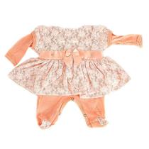 Conjunto de Roupa de Luxo Salmão - 5 peças - RN (0-1 Mês)