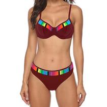 Conjunto de roupa de praia feminina sexy combinando com gradiente dividido em gradiente