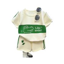 Conjunto De Roupa De Verão Listrado Para Crianças Com Manga Curta Meninos Meninas 2024 Roupas Para
