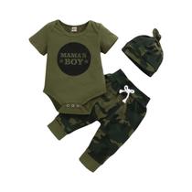 Conjunto De Roupa De Verão Para Bebês Recém-nascidos, 0-18 Meses, Manga Curta, Calça Camuflada,