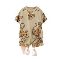 Conjunto De Roupa De Verão Para Meninos E Meninas Com Estampa Do Mickey E Minnie, Camiseta De Manga