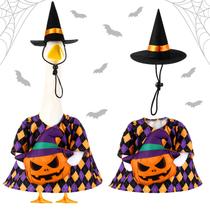 Conjunto de roupa Halloween Porch Goose Sanwuta com chapéu de bruxa de 23 polegadas Conjunto de roupa Halloween Porch Goose Sanwuta com chapéu de bruxa de 23 polegadas
