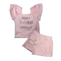 Conjunto de Roupa Infantil Blusa e Shorts/Saia -tam. 4 a 14