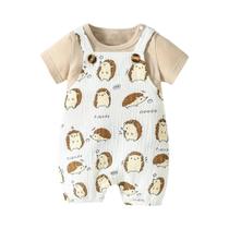 Conjunto de Roupa Infantil Masculina - Camiseta de Manga Curta e Suspensórios