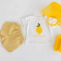 Conjunto de Roupa Infantil para Bebês Meninas - 2 Peças com Estampa de Frutas