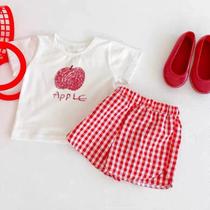 Conjunto de Roupa Infantil para Bebês Meninas - 2 Peças com Estampa de Frutas