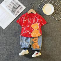 Conjunto de Roupa Infantil Verão - Camiseta e Shorts de Desenho Animado para Bebês Conjunto de Roupa Infantil Verão - Camiseta e Shorts de Desenho Animado para Bebês