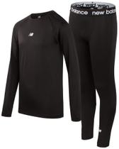 Conjunto de roupa íntima de alto desempenho New Balance para meninos, tamanho 10-12, preto