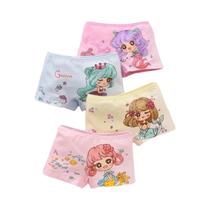 Conjunto De Roupa Íntima Infantil De Algodão Com Estampa De Sereia, Rosa, Azul, Respirável, Cuecas