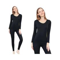 Conjunto De Roupa Íntima Térmica Feminina De Inverno, Manga Longa, Sem Costura, 2 Peças