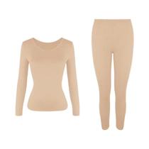 Conjunto De Roupa Íntima Térmica Feminina S-3XL Forrado De Lã Camada De Base Macia Long Johns 2