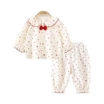 Conjunto De Roupa Para Bebês Meninas Com Estampa De Poá E Laço, Fofo, Doce E Adorável, Estilo Conjunto De Roupa Para Bebês Meninas Com Estampa De Poá E Laço, Fofo, Doce E Adorável, Estilo