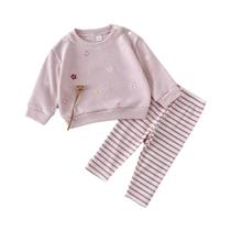 Conjunto De Roupa Para Menina Recém-Nascida, Moletom Floral De Primavera E Outono, Calças 2 Peças, - NONE Conjunto De Roupa Para Menina Recém-Nascida, Moletom Floral De Primavera E Outono, Calças 2 Peças, - NONE