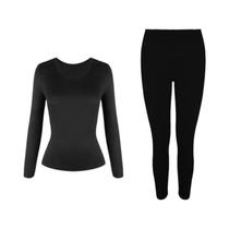 Conjunto De Roupa Térmica Feminina De Inverno, Calças Longas E Camiseta De Manga Longa, Lingerie Sem