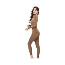 Conjunto De Roupa Térmica Feminina De Inverno Sem Costura, Lingerie Quente De Camada Dupla Grossa, 2